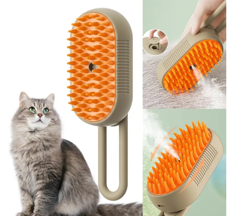 Cepillo mascotas Automático Vapor 3En1